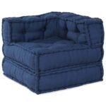 Modular Sofa Unit 4 pcs Indigo Fabric
