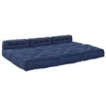 Modular Sofa Unit 4 pcs Indigo Fabric