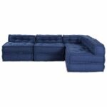 Modular Sofa Unit 4 pcs Indigo Fabric