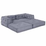 Modular Sofa Unit 2 pcs Grey 140 x 70 x 56 cm Fabric