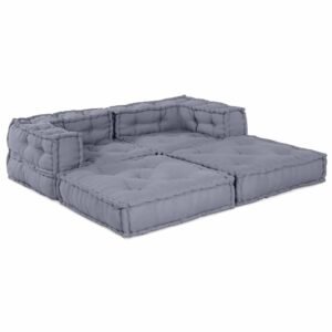 Modular Sofa Unit 2 pcs Grey 140 x 70 x 56 cm Fabric
