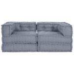 Modular Sofa Unit 2 pcs Grey 140 x 70 x 56 cm Fabric