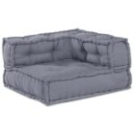 Modular Sofa Unit 3 pcs Grey Fabric
