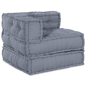 Modular Sofa Unit 4 pcs Grey Fabric