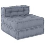 Modular Sofa Unit 4 pcs Grey Fabric
