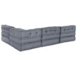 Modular Sofa Unit 4 pcs Grey Fabric