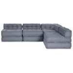Modular Sofa Unit 4 pcs Grey Fabric