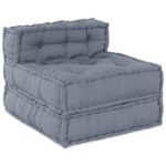 Modular Sofa Unit 4 pcs Grey Fabric