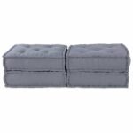 Modular Sofa Unit 2 pcs Grey 140 x 70 x 36 cm Fabric