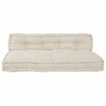 Pallet Sofa Cushion 2 pcs Cream 120 x 80 x 38 cm Fabric