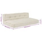 Pallet Sofa Cushion 2 pcs Cream 120 x 80 x 38 cm Fabric