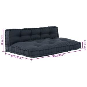 Pallet Sofa Cushion 2 pcs Anthracite 120 x 80 x 38 cm Fabric