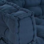 Pallet Sofa Cushion 3 pcs Indigo 120 x 80 x 38 cm Fabric