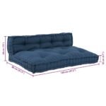 Pallet Sofa Cushion 2 pcs Indigo 120 x 80 x 38 cm Fabric