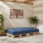 Pallet Sofa Cushion Indigo 120 x 80 x 12 cm Fabric