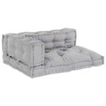 Pallet Sofa Cushion 3 pcs Grey 120 x 80 x 38 cm Fabric