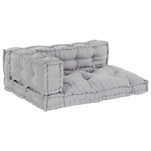 Pallet Sofa Cushion 3 pcs Grey 120 x 80 x 38 cm Fabric