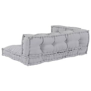 Pallet Sofa Cushion 3 pcs Grey 120 x 80 x 38 cm Fabric