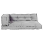 Pallet Sofa Cushion 3 pcs Grey 120 x 80 x 38 cm Fabric