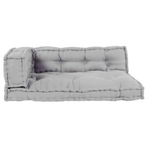 Pallet Sofa Cushion 3 pcs Grey 120 x 80 x 38 cm Fabric