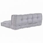 Pallet Sofa Cushion 2 pcs Grey 120 x 80 x 38 cm Fabric