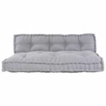 Pallet Sofa Cushion 2 pcs Grey 120 x 80 x 38 cm Fabric