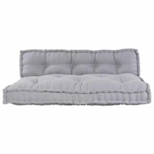 Pallet Sofa Cushion 2 pcs Grey 120 x 80 x 38 cm Fabric