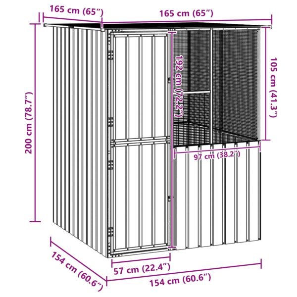 Bird Cage Anthracite 165 x 165 x 200 cm Galvanised Steel