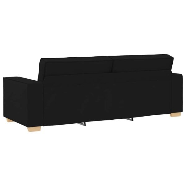 Sofa 3 pcs Black 220 x 80 x 84 cm Linen-blend fabric