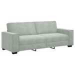 Sofa 3 pcs Light Grey 220 x 80 x 84 cm Linen-blend fabric