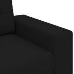 Sofa 3 pcs Black 221 x 80 x 80 cm Linen-blend fabric