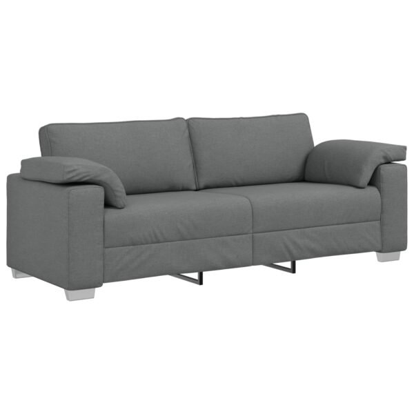 Sofa 3 pcs Dark Grey 219 x 80 x 82 cm Linen-blend fabric