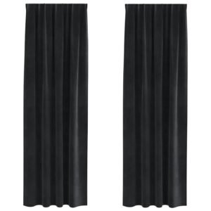 Blackout Curtains 2 pcs Black 140 x 245 cm Velvet