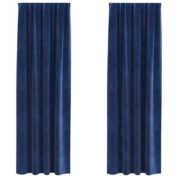 Blackout Curtains 2 pcs Dark Blue 140 x 245 cm Velvet