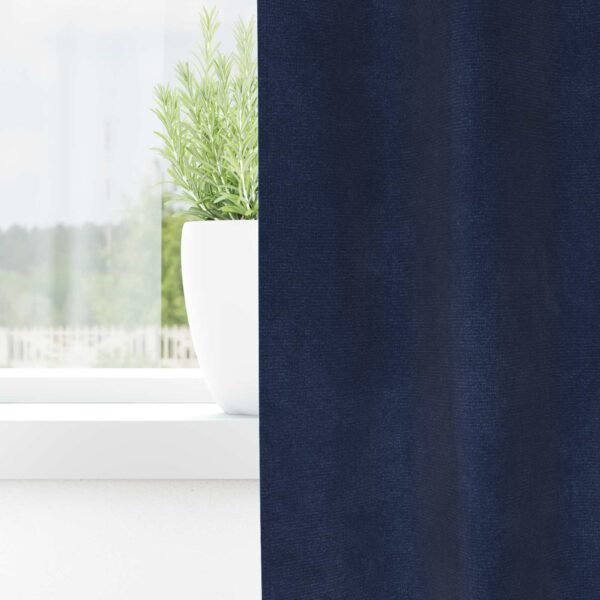 Blackout Curtains 2 pcs Dark Blue 140 x 260 cm Velvet