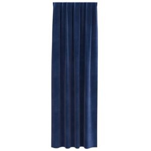 Blackout Curtains 2 pcs Dark Blue 140 x 260 cm Velvet