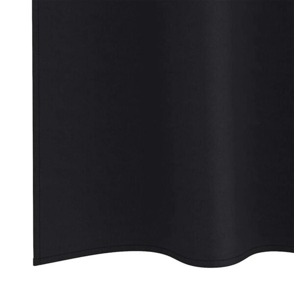 Blackout Curtains with Rings 2 pcs Black 245 x 140 cm Polyester