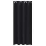 Blackout Curtains with Rings 2 pcs Black 245 x 140 cm Polyester