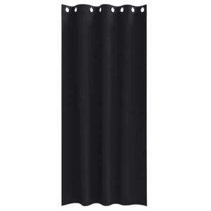 Blackout Curtains with Rings 2 pcs Black 245 x 140 cm Polyester