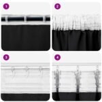 Blackout Curtains with Rings 2 pcs Black 245 x 140 cm Polyester