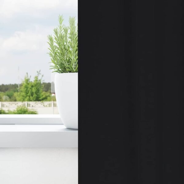 Blackout Curtains with Rings 2 pcs Black 245 x 140 cm Polyester