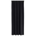 Blackout Curtains with Rings 2 pcs Black 245 x 140 cm Polyester