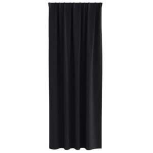 Blackout Curtains with Rings 2 pcs Black 245 x 140 cm Polyester