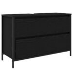 Bathroom Furniture Set 3 pcs Black Oak Engineered Wood