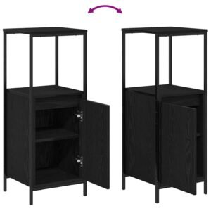 Bathroom Furniture Set 3 pcs Black Oak Engineered Wood