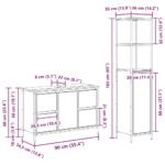 Bathroom Furniture Set with Drawer with Shelf 2 pcs Black oak