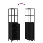 Bathroom Furniture Set 3 pcs Black Oak Engineered Wood