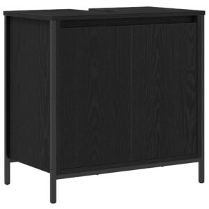 Bathroom Furniture Set 5 pcs Black Oak Engineered Wood