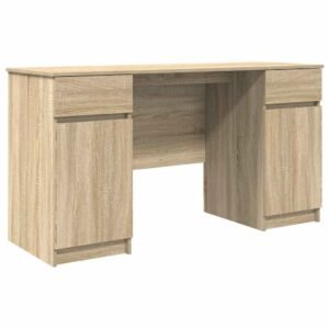 Desk with Drawer Sonoma oak 140 x 49 x 76 cm Engineered wood