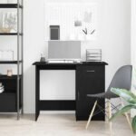 Desk with Drawer Black Oak 100 x 50 x 76 cm Engineered Wood